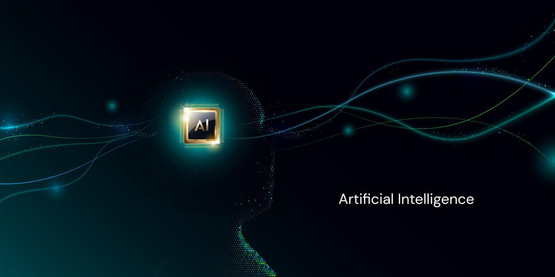 Abstract artificial intelligence. Virtual concept. Machine learning technology concept. vector