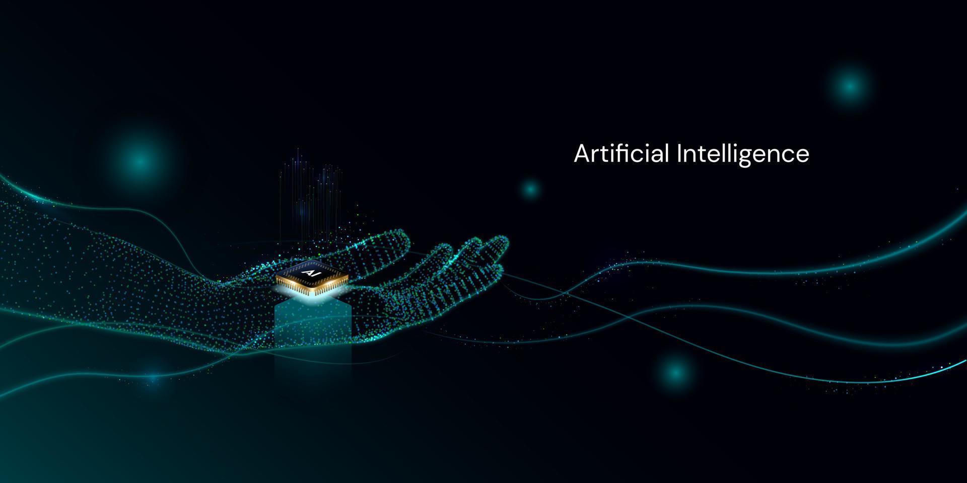 Abstract artificial intelligence. Virtual concept. Machine learning technology concept. vector