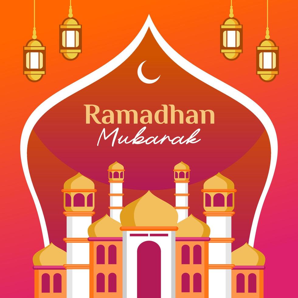 Ramadán islámico degradado vector ilustración