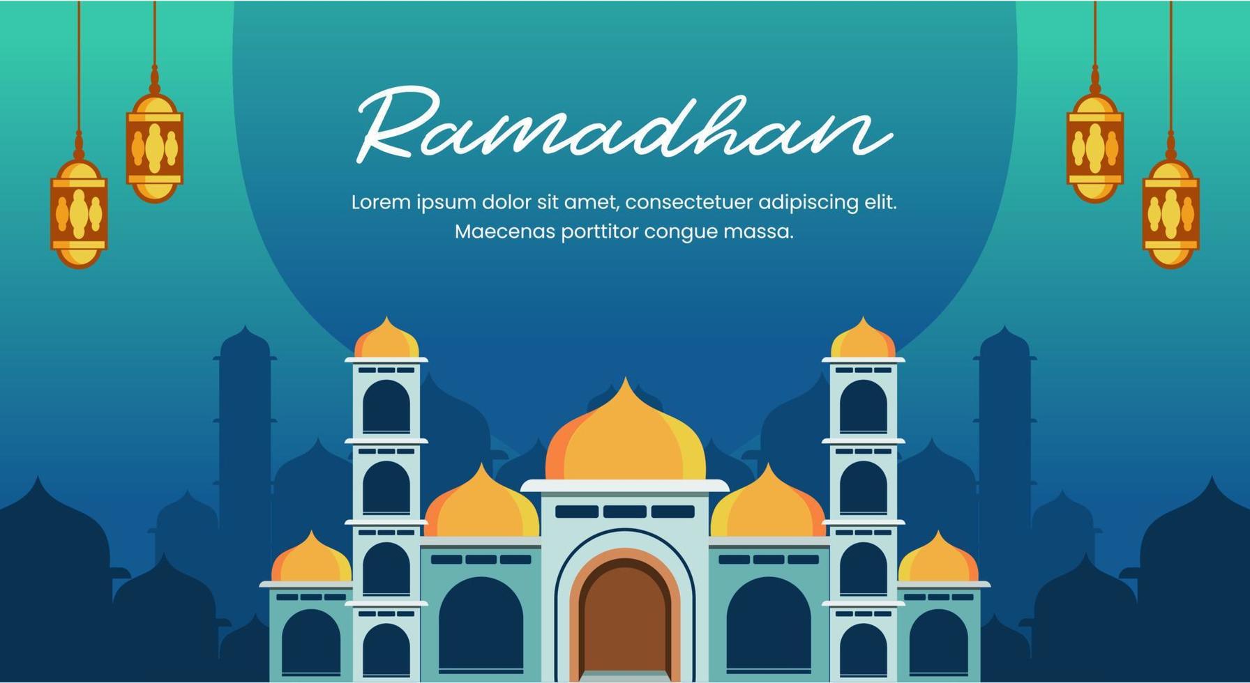 Islamic gradient background for ramadan vector