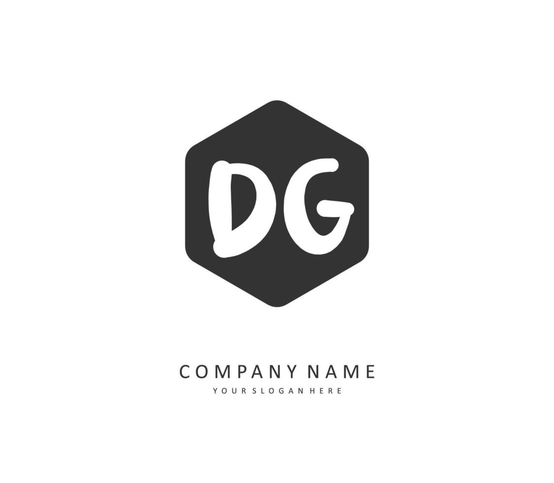 DG Initial letter handwriting and  signature logo. A concept handwriting initial logo with template element. vector