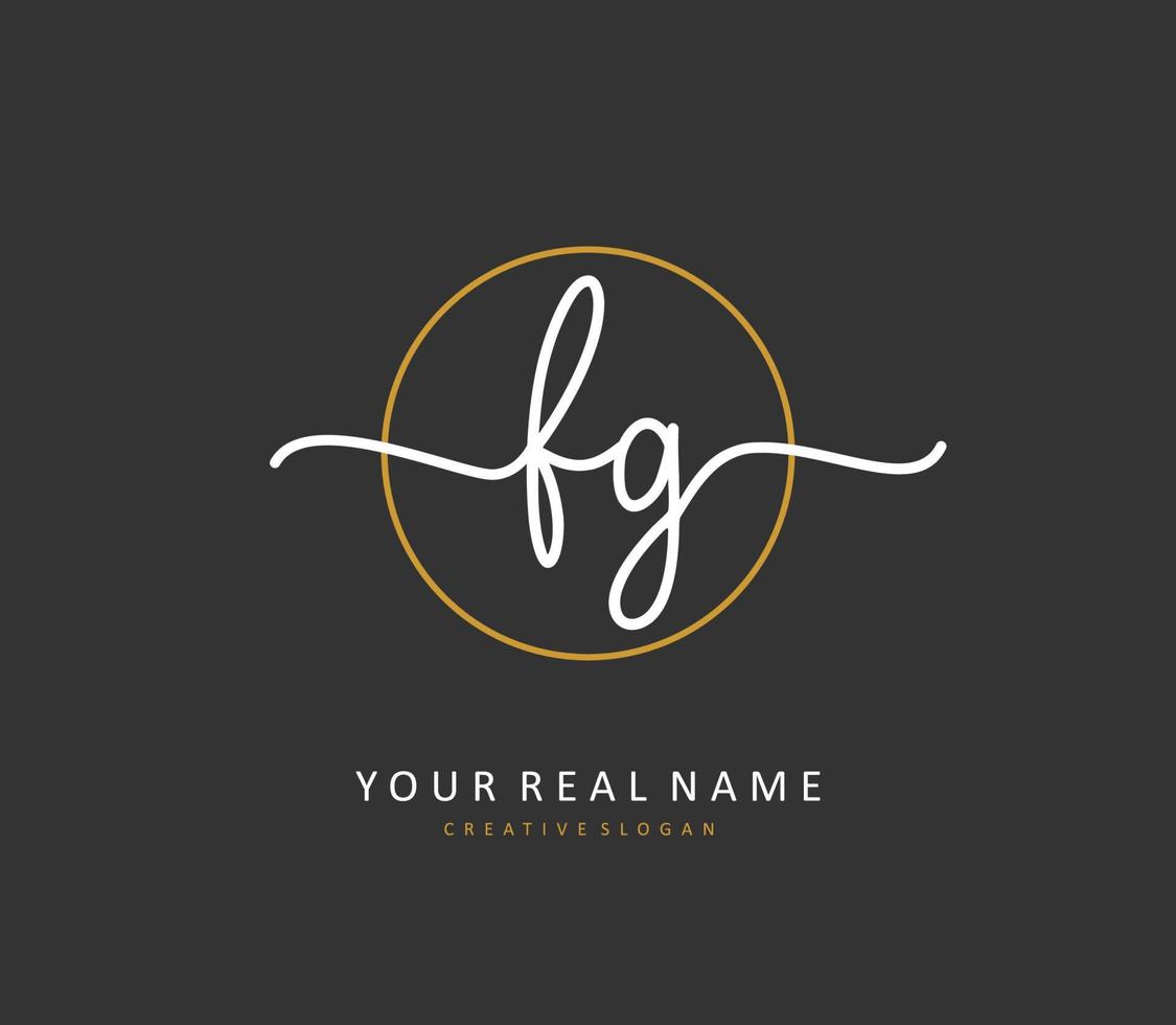 fg inicial letra escritura y firma logo. un concepto escritura inicial logo con modelo elemento. vector