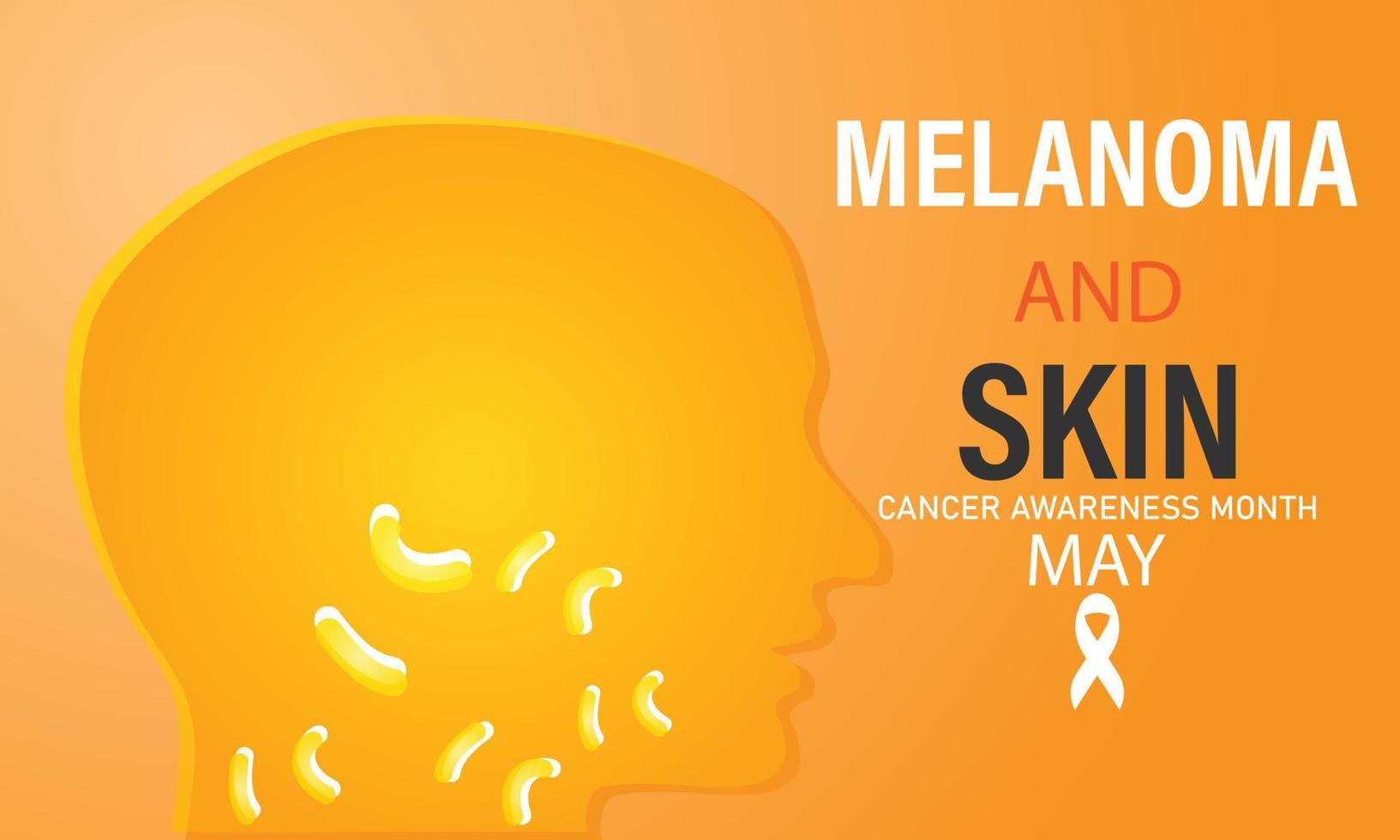 Melanoma and skin cancer awareness month may. Template for background, banner, card, poster vector