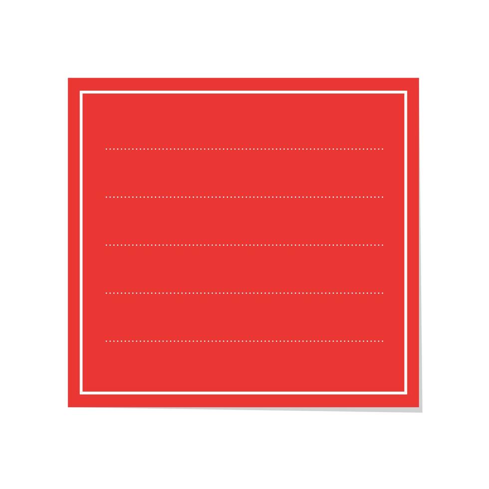 Square red sticky post note template Taped office memo paper vector Square red sticky post note template Taped office memo paper vector