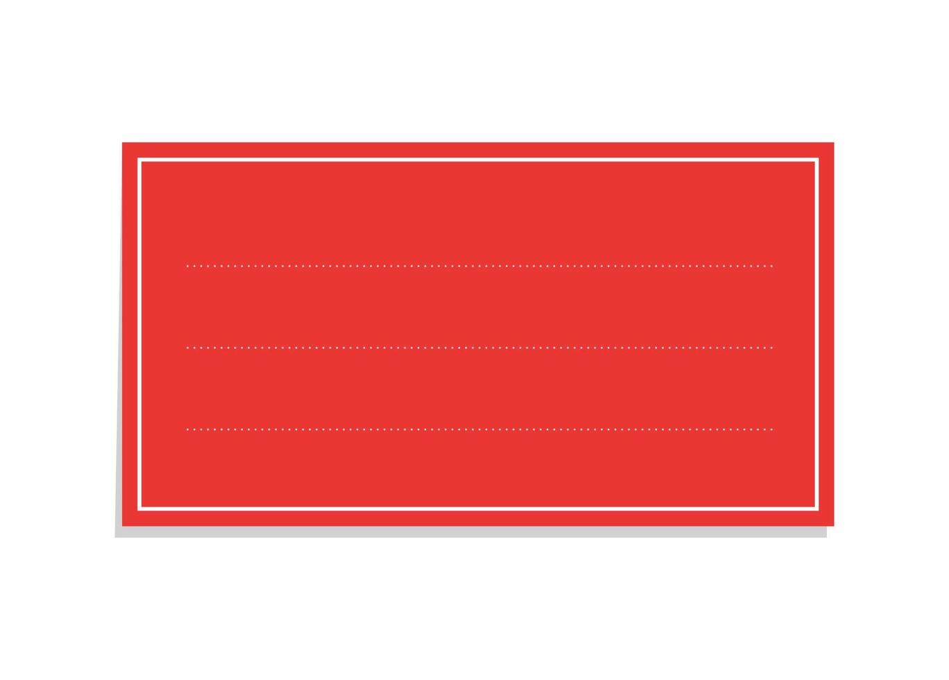 Rectangle red sticky post note template mockup. Taped office memo paper vector illustration.