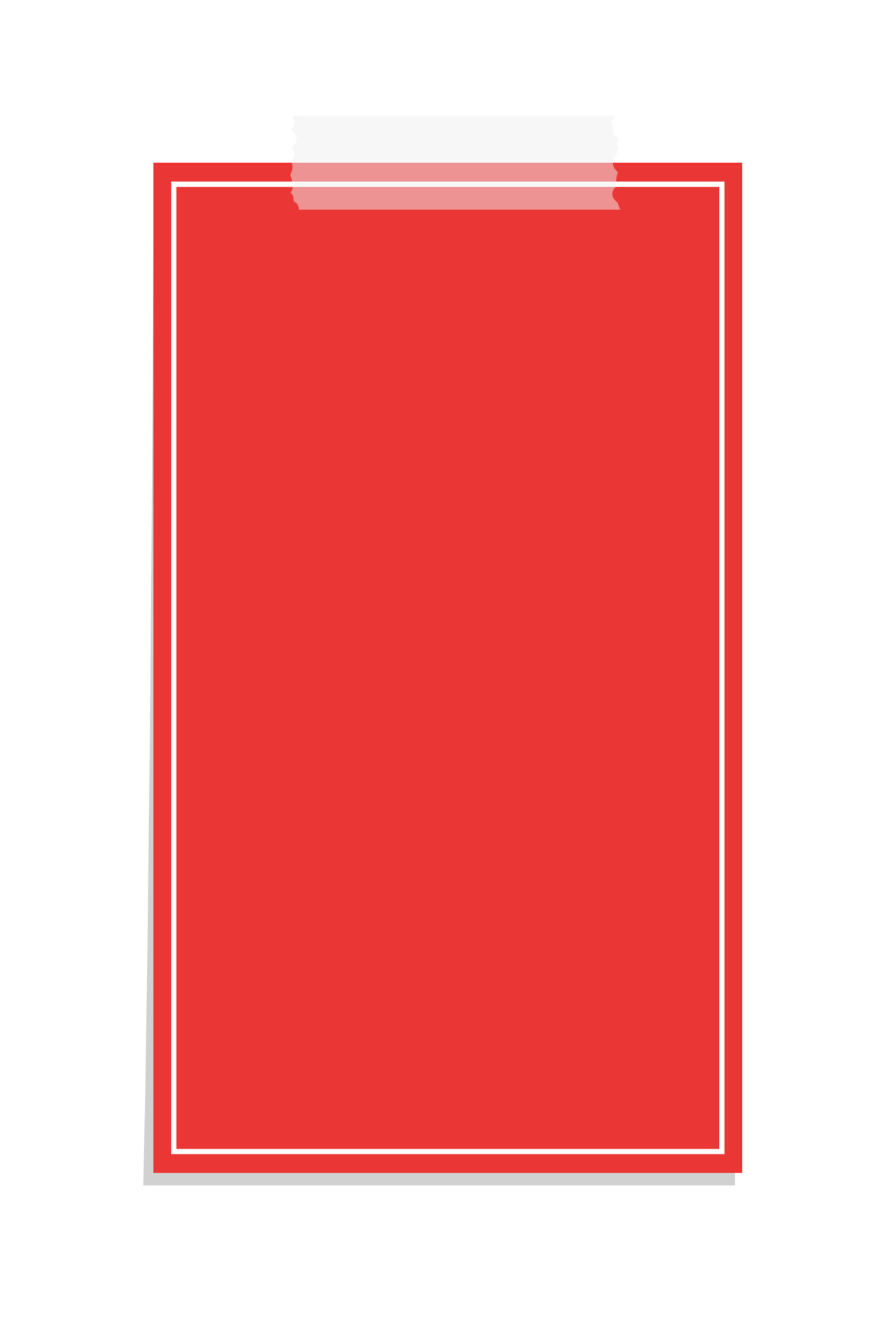 Vertical rectangle red sticky post note template Taped office memo Vertical rectangle red sticky post note template Taped office memo