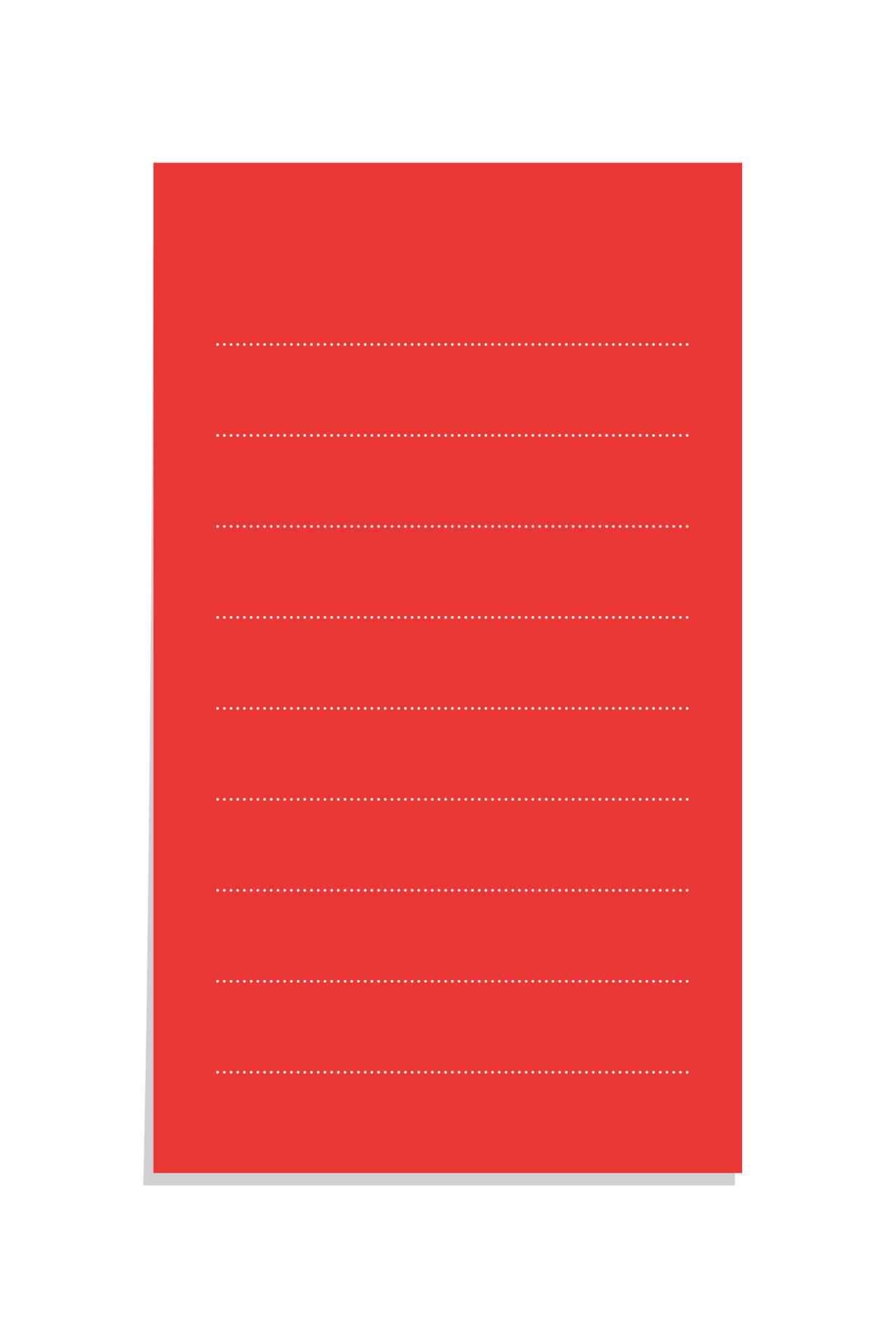 Vertical rectangle red sticky post note template. Taped office memo ...