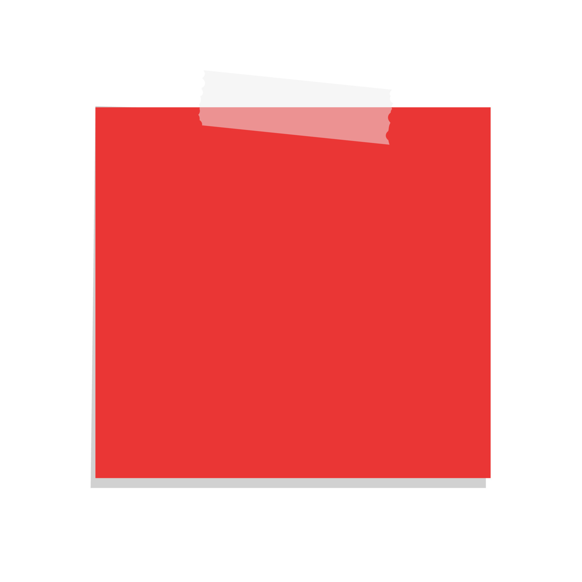 Square red sticky post note template Taped office memo paper vector Square red sticky post note template Taped office memo paper vector