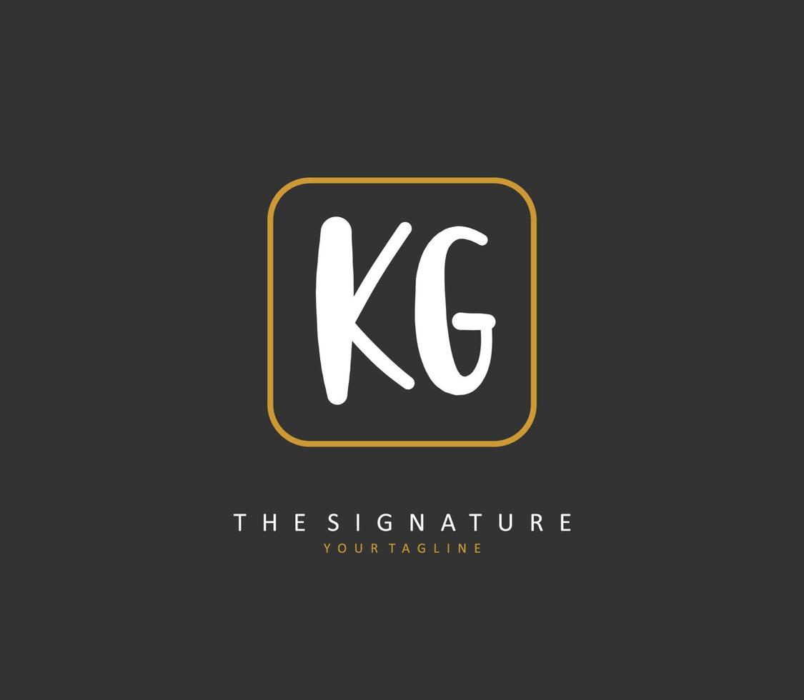 KG Initial letter handwriting and  signature logo. A concept handwriting initial logo with template element. vector