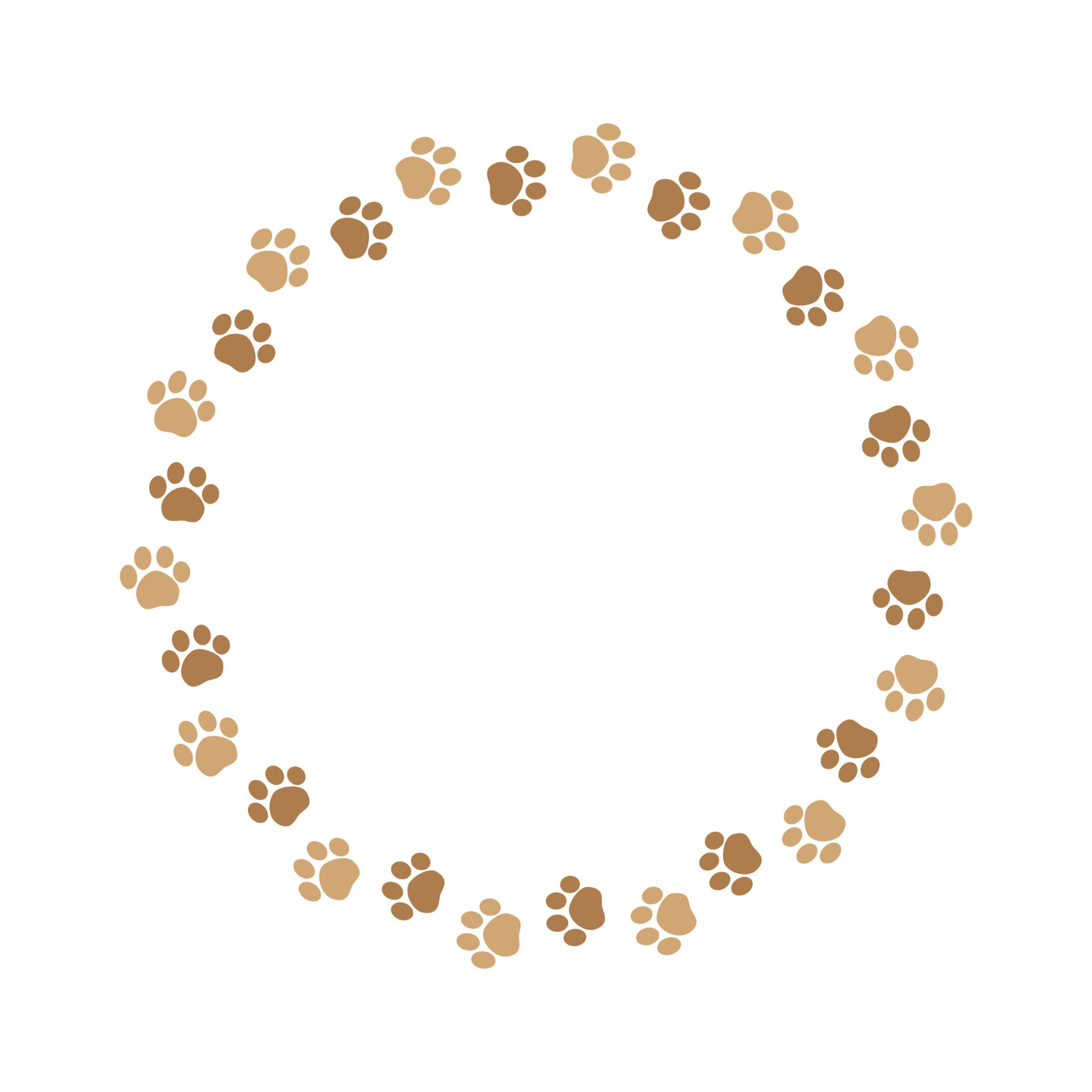Round frame made of animal paw prints with empty space for your text and  images. Cute dog paw print border. Vector illustration 21818003 Vector Art  at Vecteezy