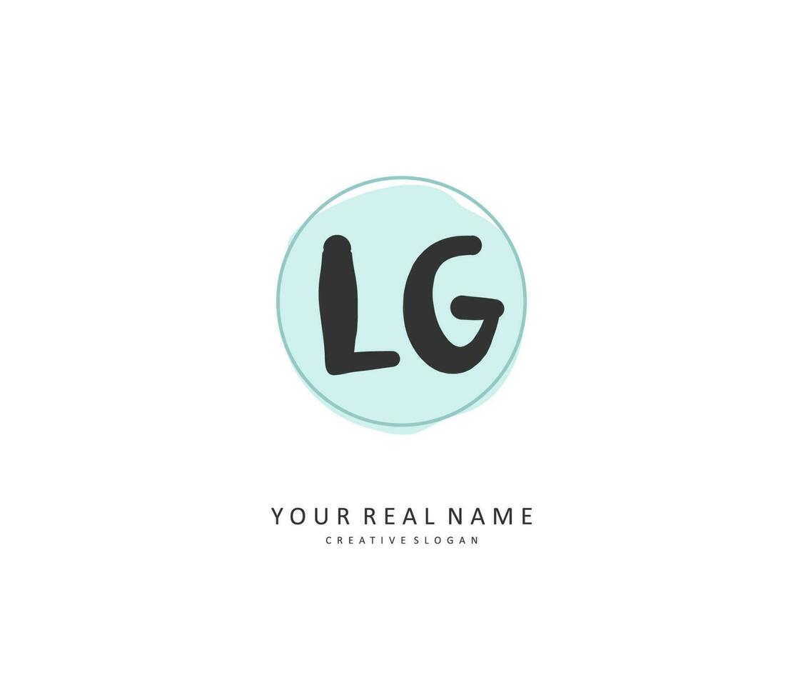 LG Initial letter handwriting and  signature logo. A concept handwriting initial logo with template element. vector