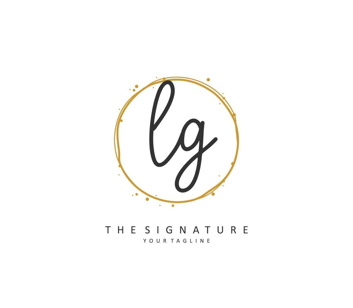 lg inicial letra escritura y firma logo. un concepto escritura inicial logo con modelo elemento. vector