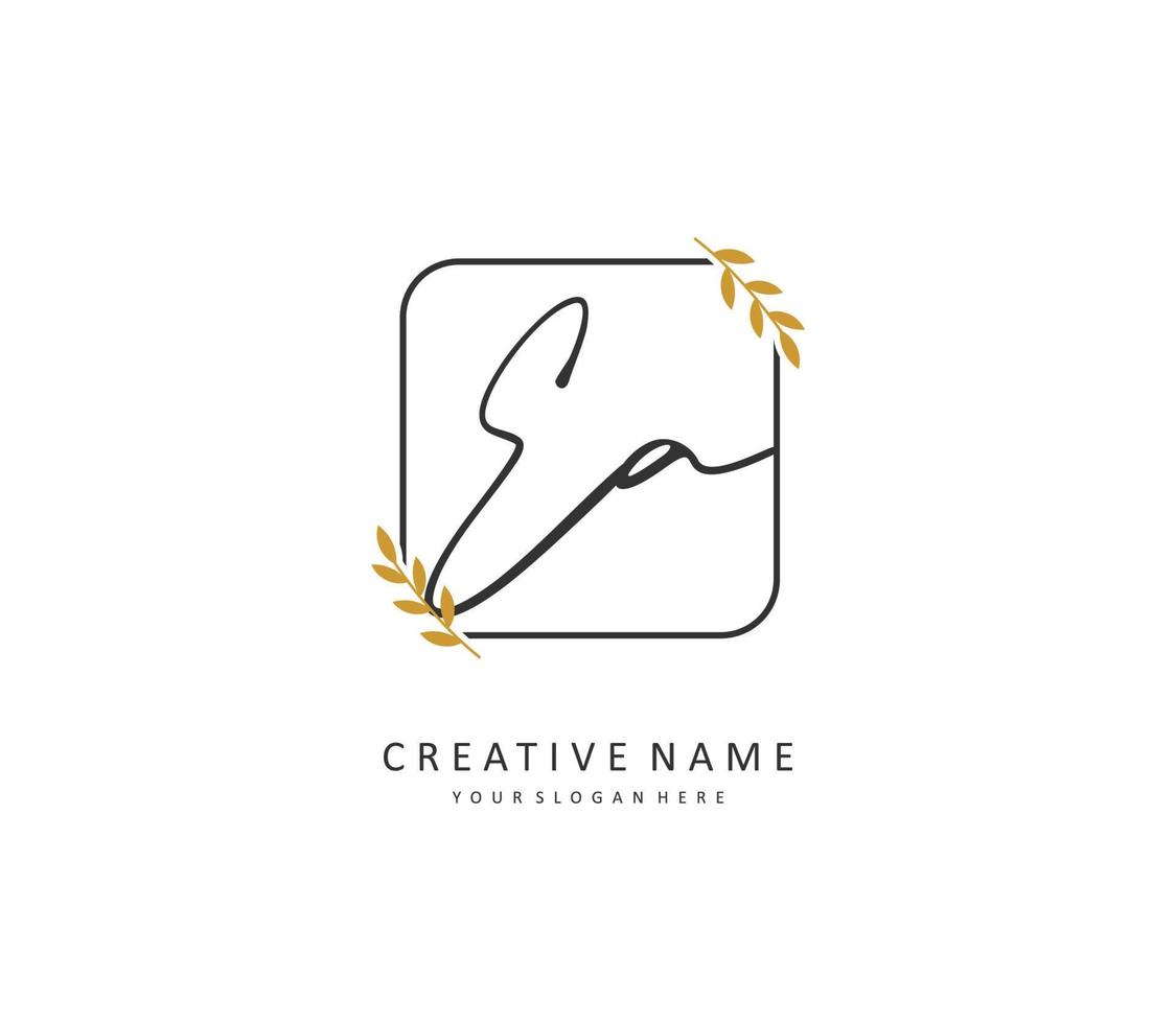 E A EA Initial letter handwriting and  signature logo. A concept handwriting initial logo with template element. vector