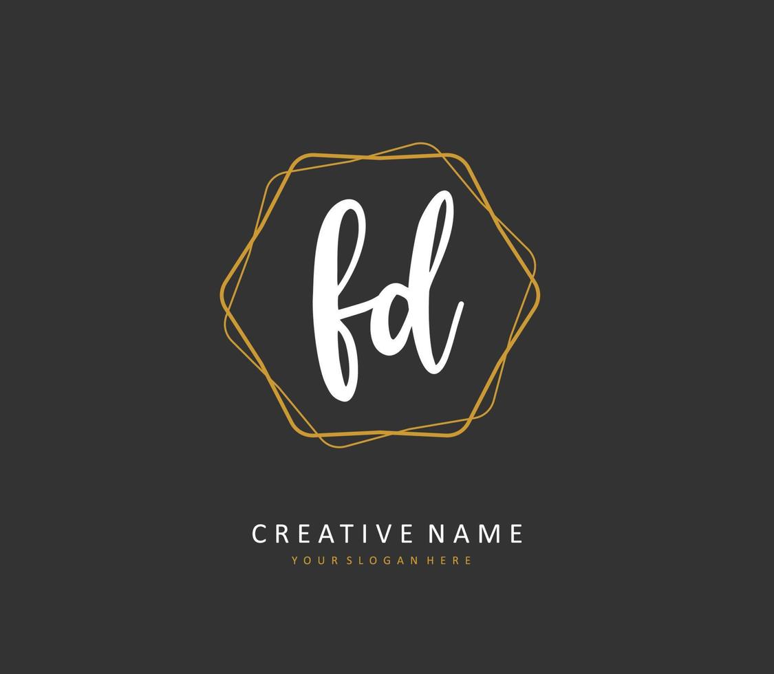 fd inicial letra escritura y firma logo. un concepto escritura inicial logo con modelo elemento. vector
