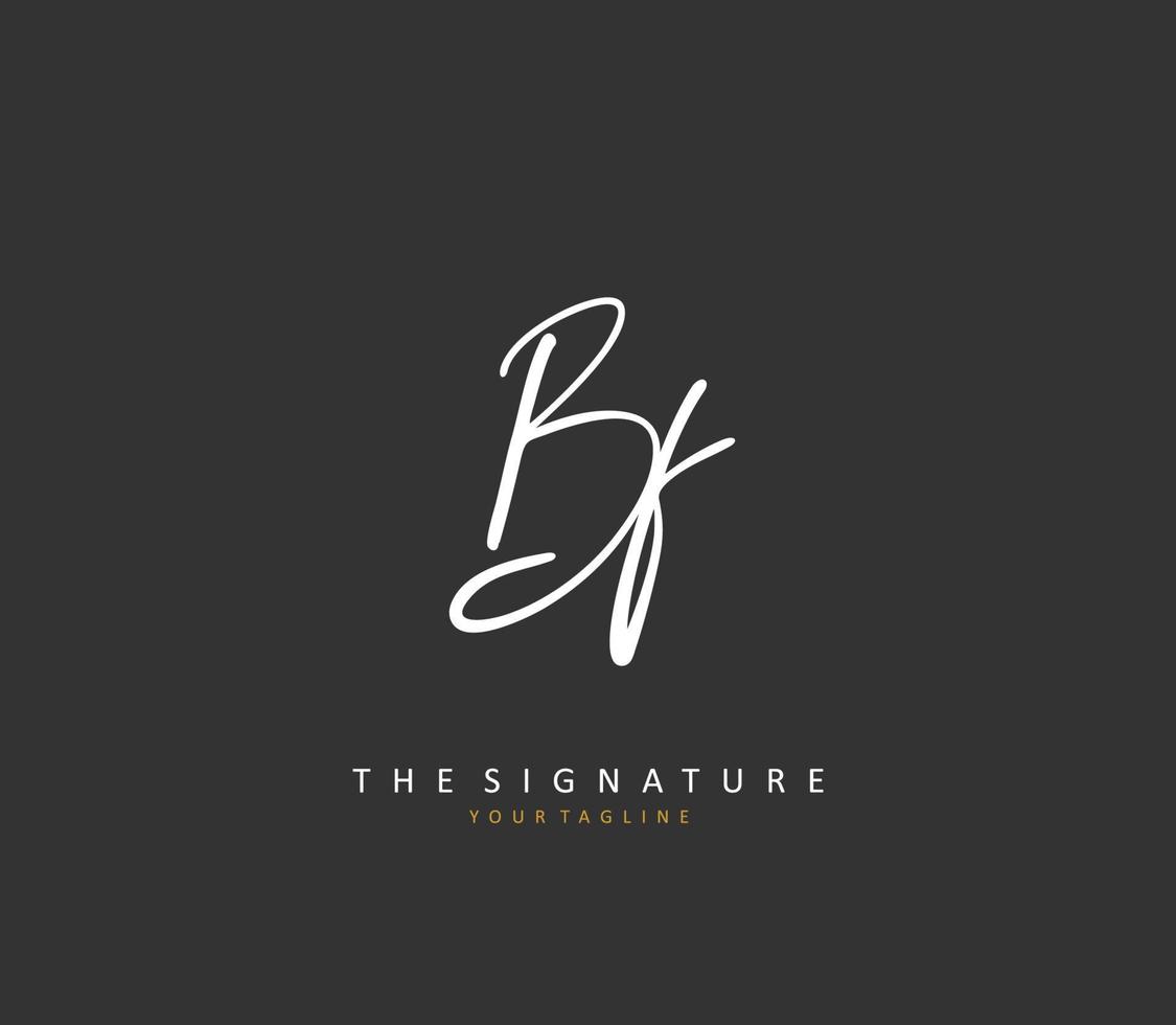 BF Initial letter handwriting and  signature logo. A concept handwriting initial logo with template element. vector