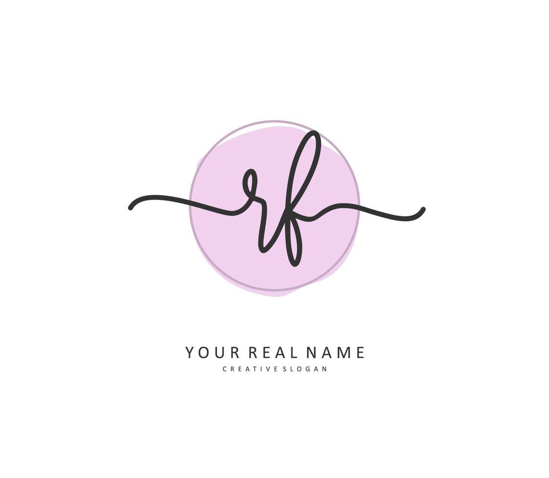 RF Initial letter handwriting and  signature logo. A concept handwriting initial logo with template element. vector