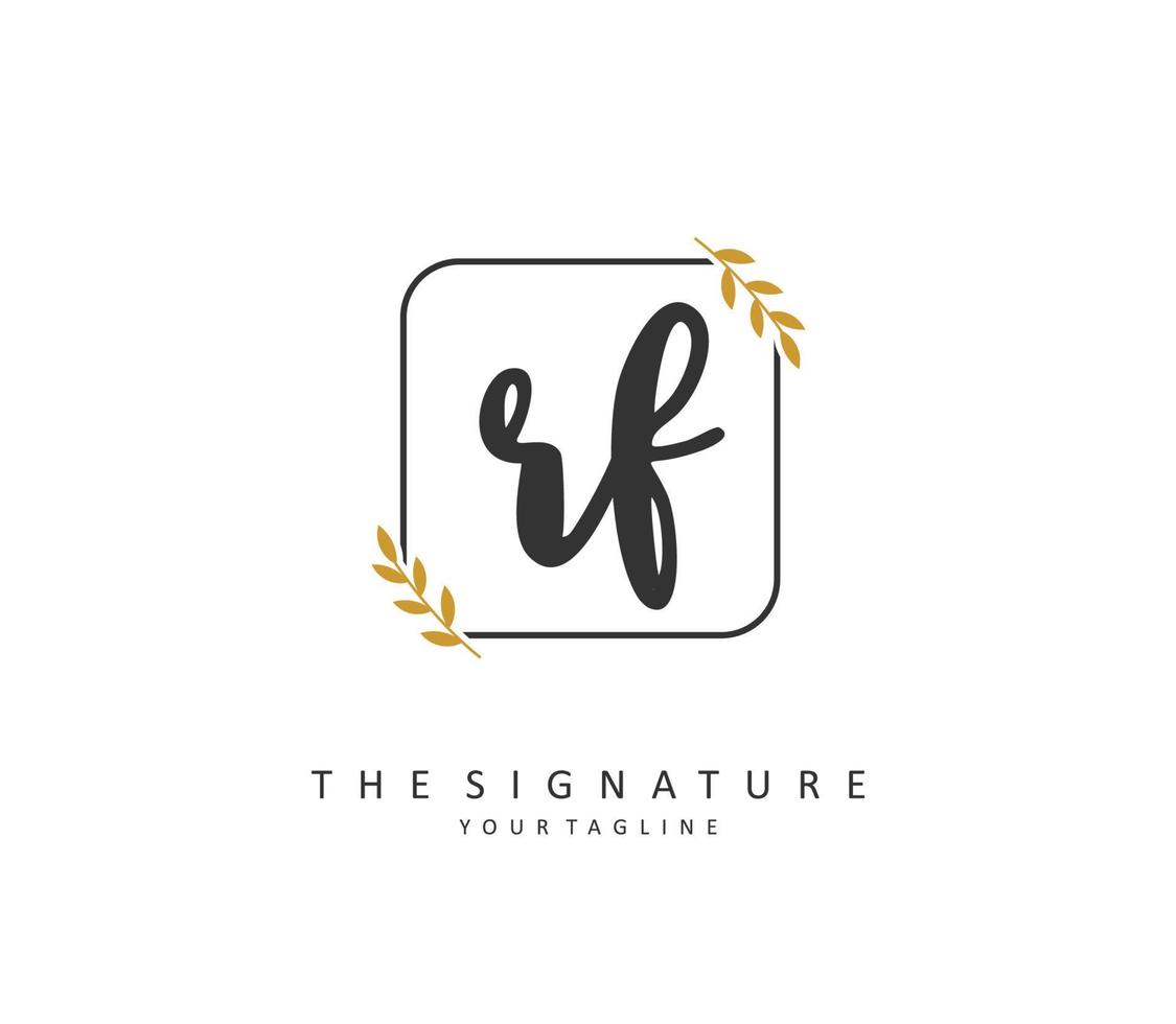 RF Initial letter handwriting and  signature logo. A concept handwriting initial logo with template element. vector