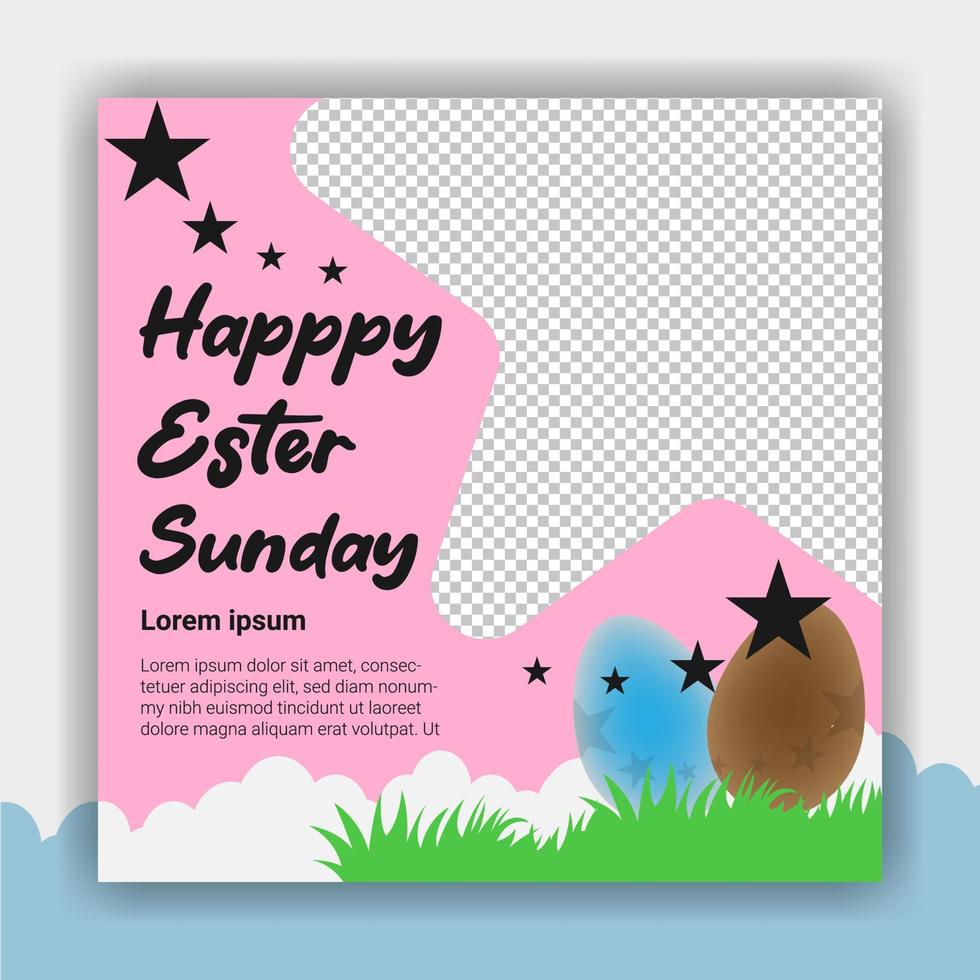 Ester Sunday social media template vector