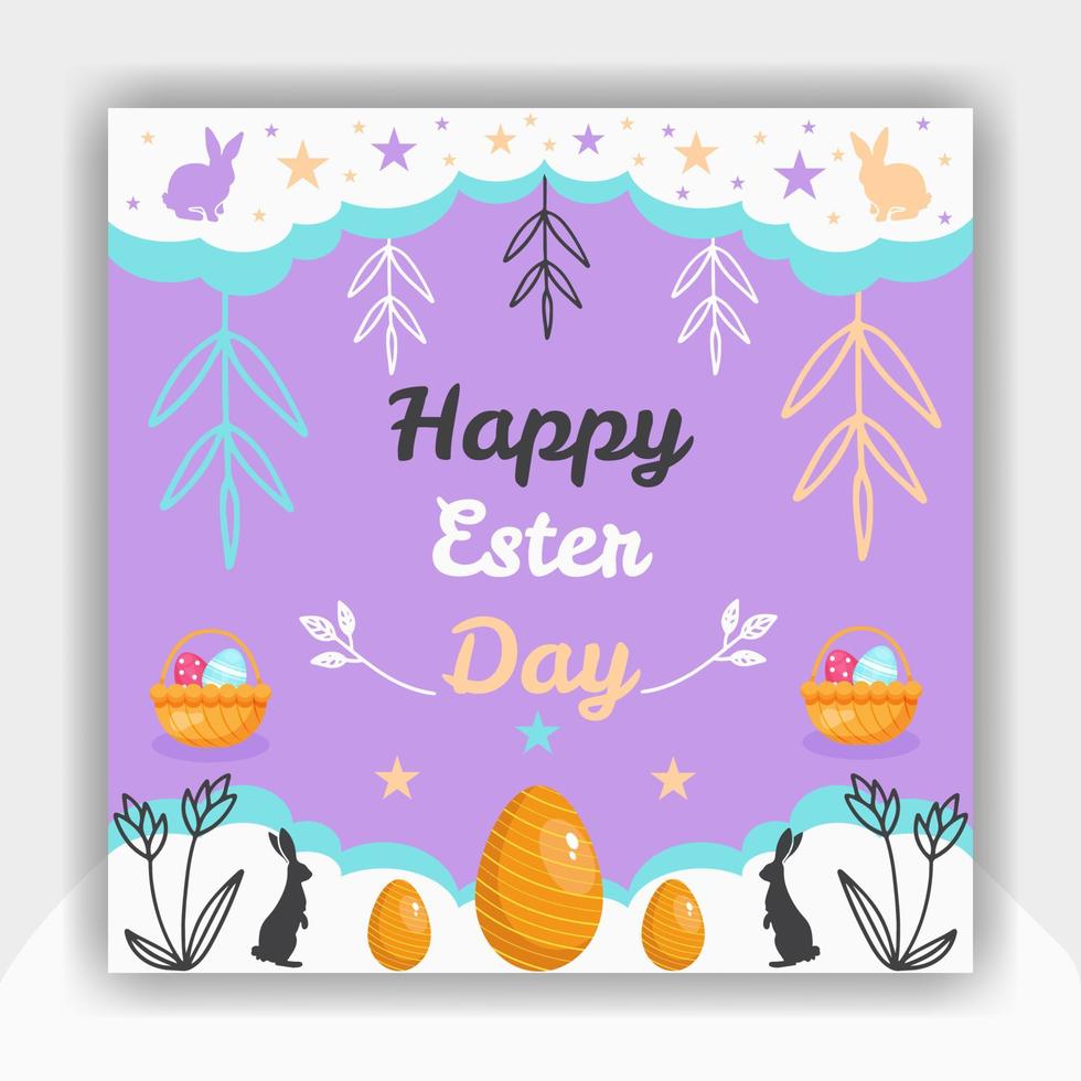 Ester Sunday social media template vector