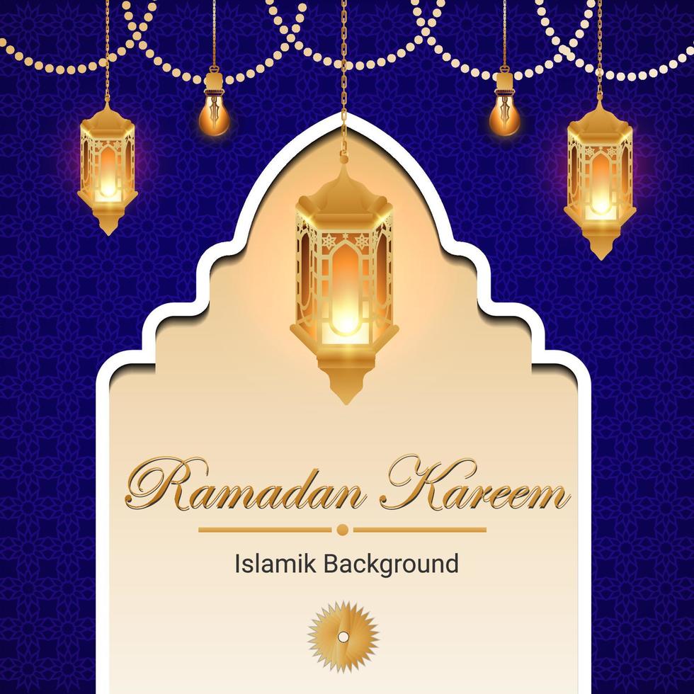 Ramadan themed with lantern elements, Muslims greeting card, Islamic themed backgrounds with moon, islamic festival media social banner, Eid Mubarak theme background template, greetings Cards vector