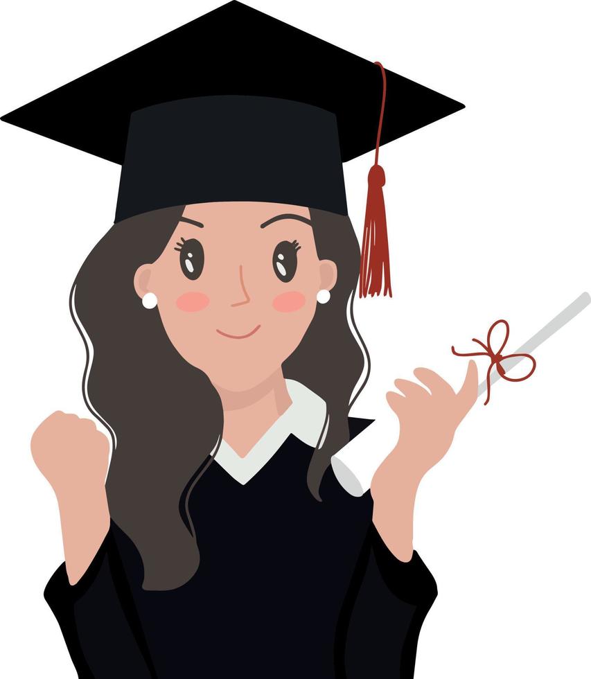 ilustración de mujer graduación Cumlaude la licenciatura vector