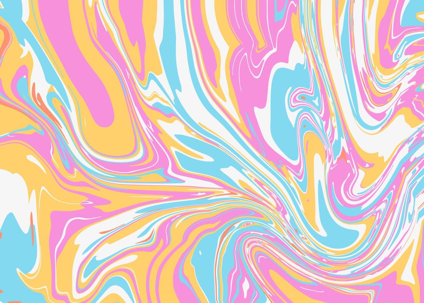 Modern liquid marble or epoxy resin in yellow, pink and blue colors. Abstract background with texture of marble slab for cover designs, case, wrapping paper, greeting cards. Bubble gum palette. vector