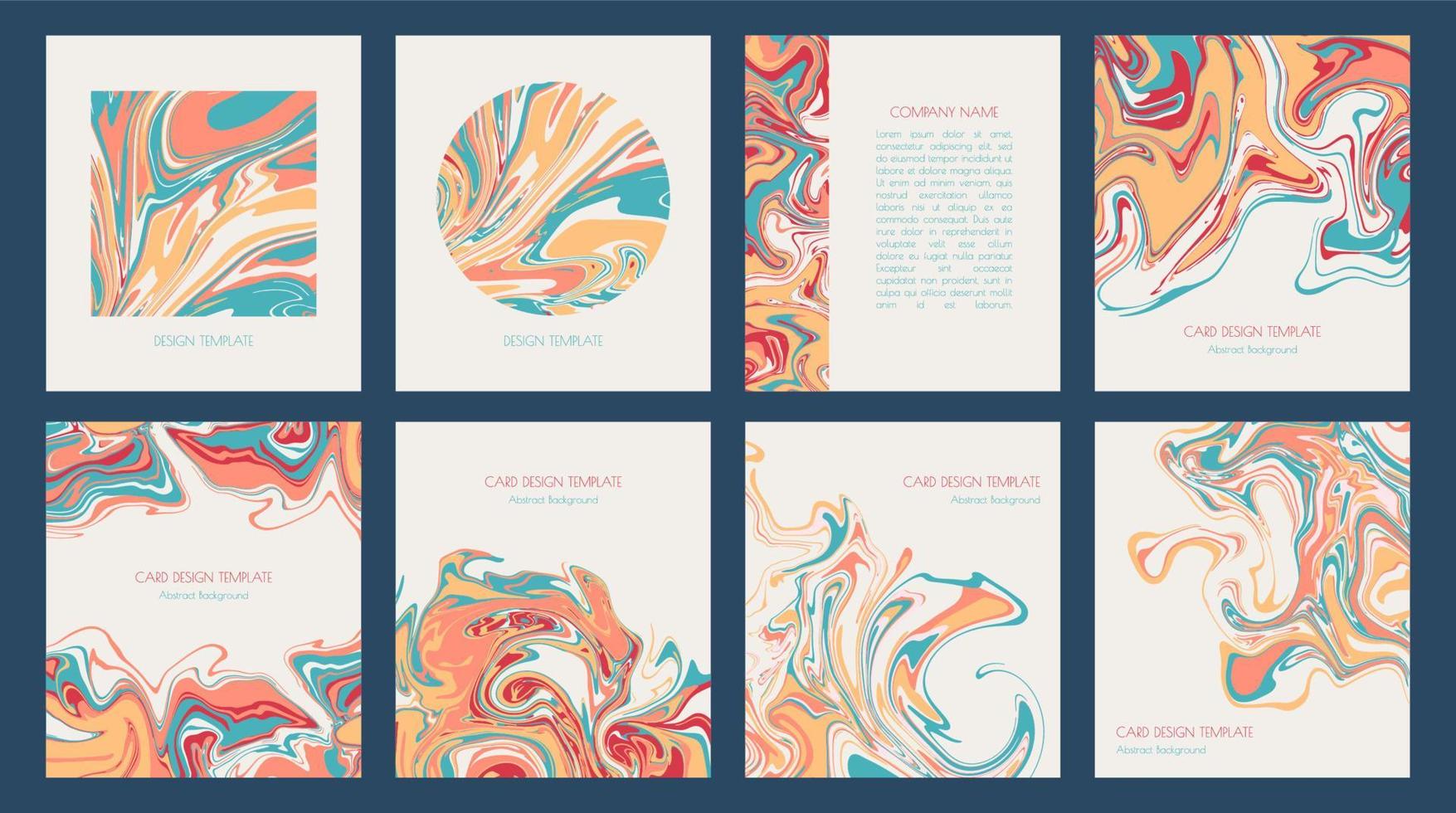 Abstract painting with acrylics or epoxy. Modern Liquid marble effect design templates for cards, invitations, presentations, covers, fliers, business cards. Fluid art. vector
