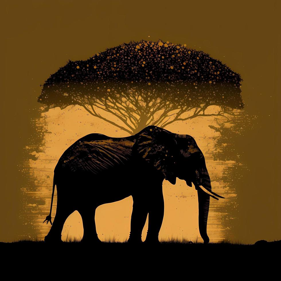 elephant silhouette AI Generated photo