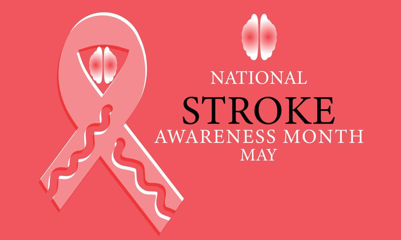 National Stroke awareness month is observed each year in May. Template for background, banner, card, poster. vector