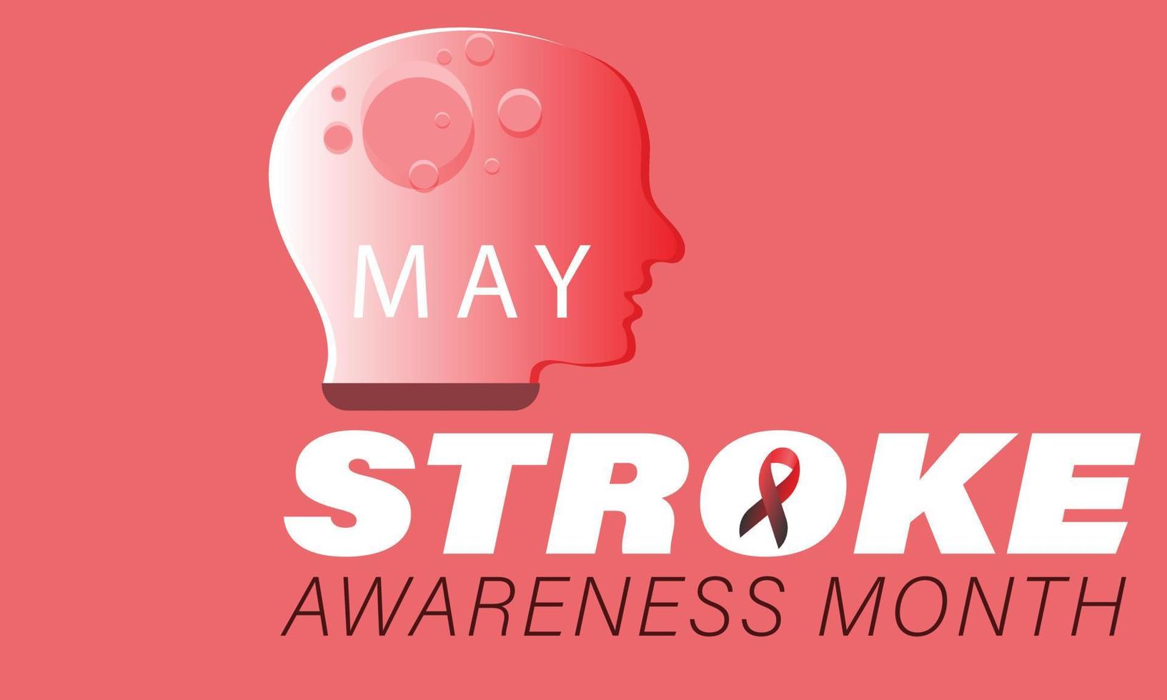 National Stroke awareness month is observed each year in May. Template for background, banner, card, poster. vector