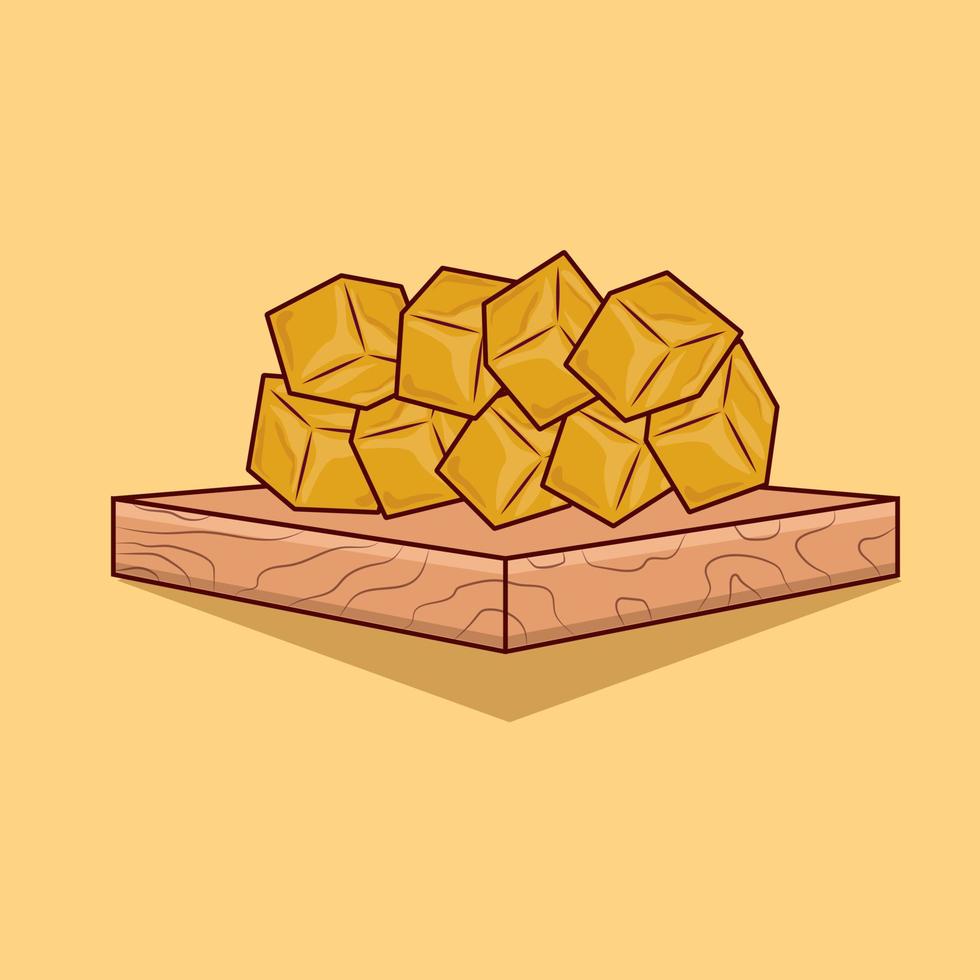 Indonesia Dish Fried Tofu vector illustration