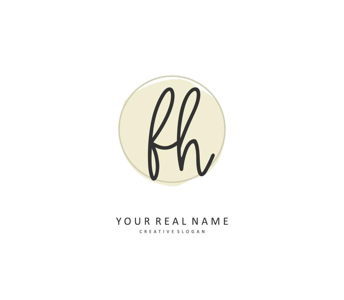 F H FH Initial letter handwriting and  signature logo. A concept handwriting initial logo with template element. vector