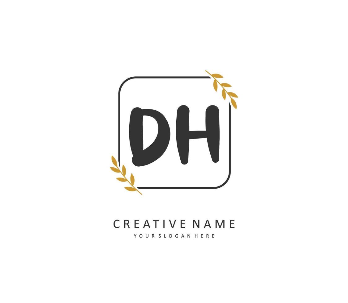 re h dh inicial letra escritura y firma logo. un concepto escritura inicial logo con modelo elemento. vector
