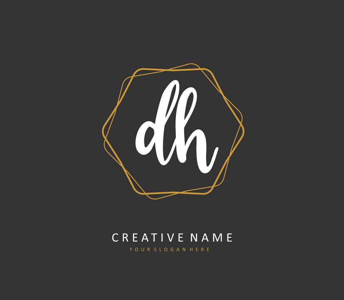 re h dh inicial letra escritura y firma logo. un concepto escritura inicial logo con modelo elemento. vector