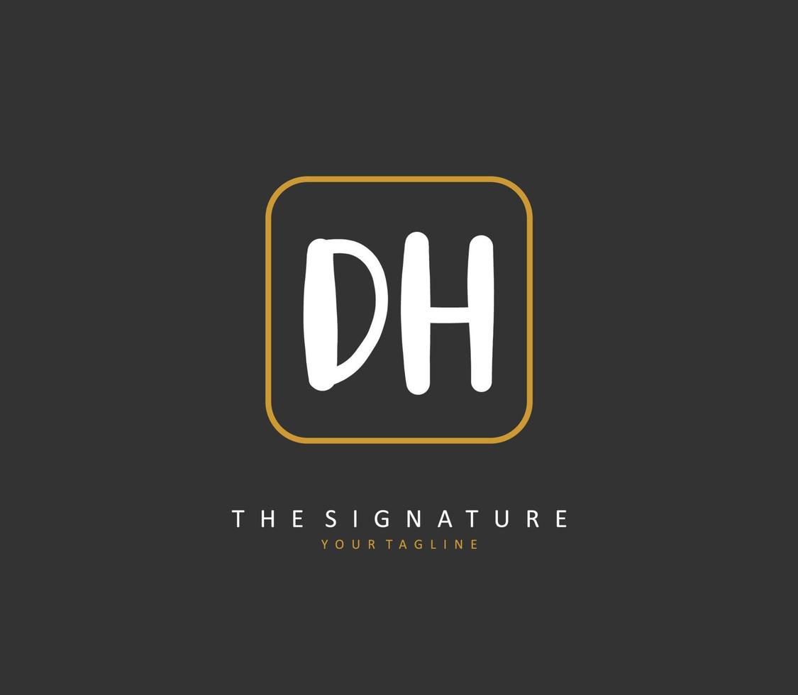 re h dh inicial letra escritura y firma logo. un concepto escritura inicial logo con modelo elemento. vector