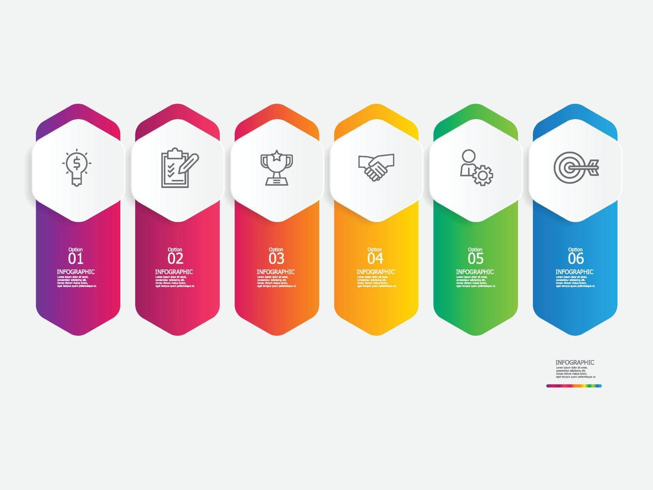 horizontal steps timeline infographic element report background vector