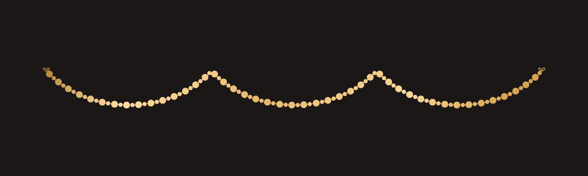 Golden Lights Garland, Festive Birthday, Christmas Party celebration, Hanging buntings garlands vector illustration