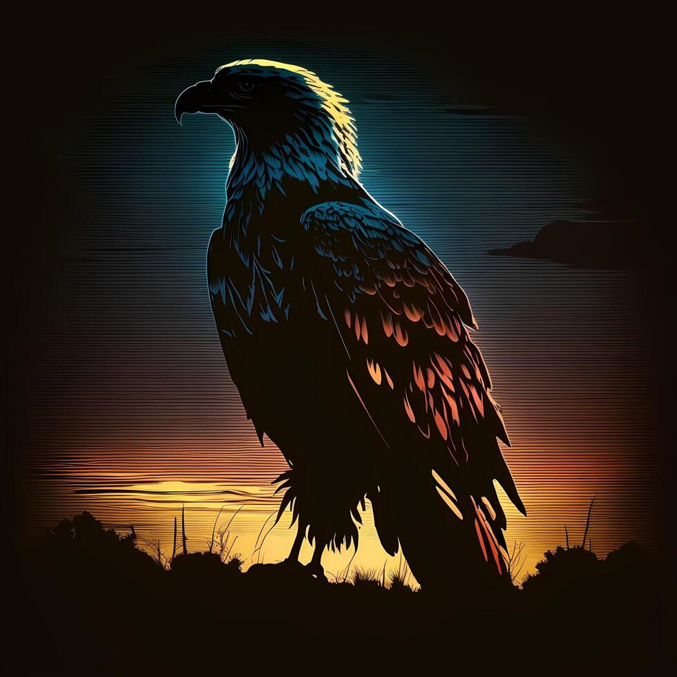 eagle silhouette aesthetic photo
