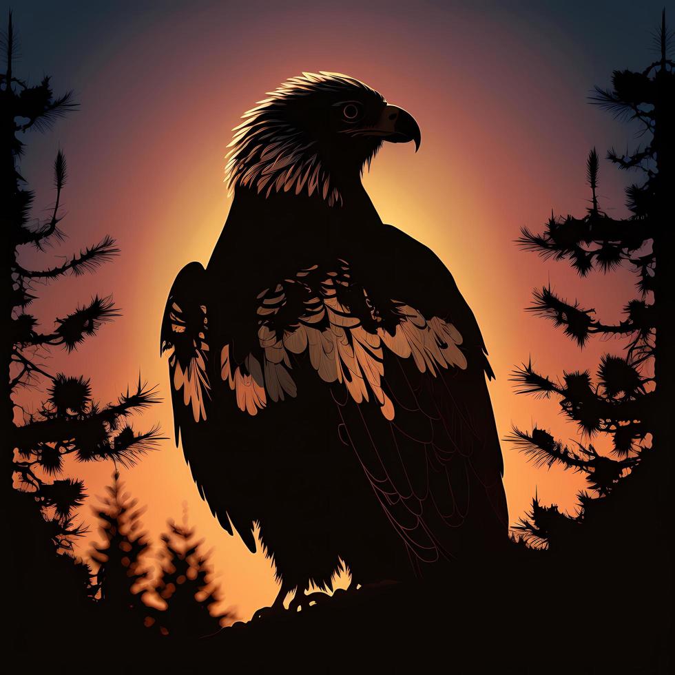 eagle silhouette AI Generated photo