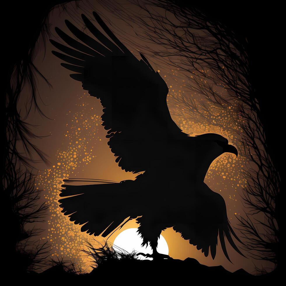 eagle silhouette aesthetic photo