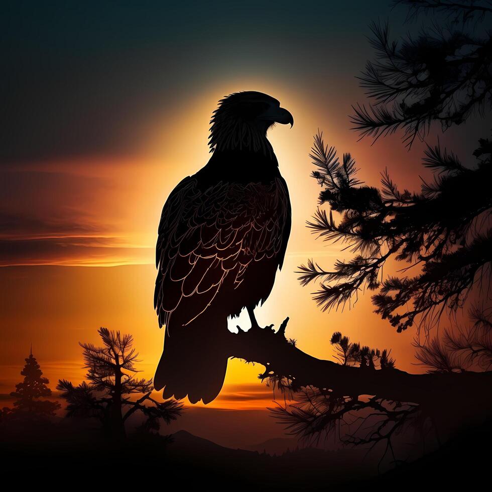 eagle silhouette AI Generated photo