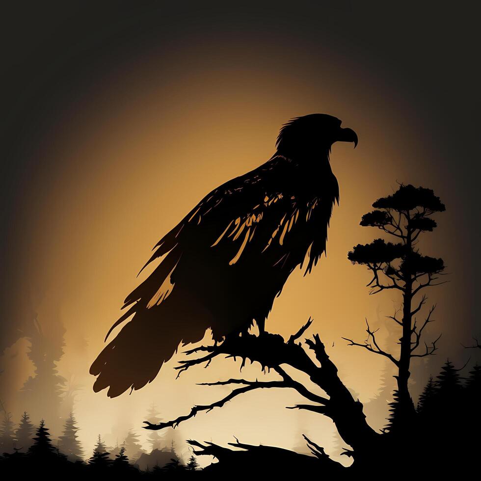 eagle silhouette aesthetic photo