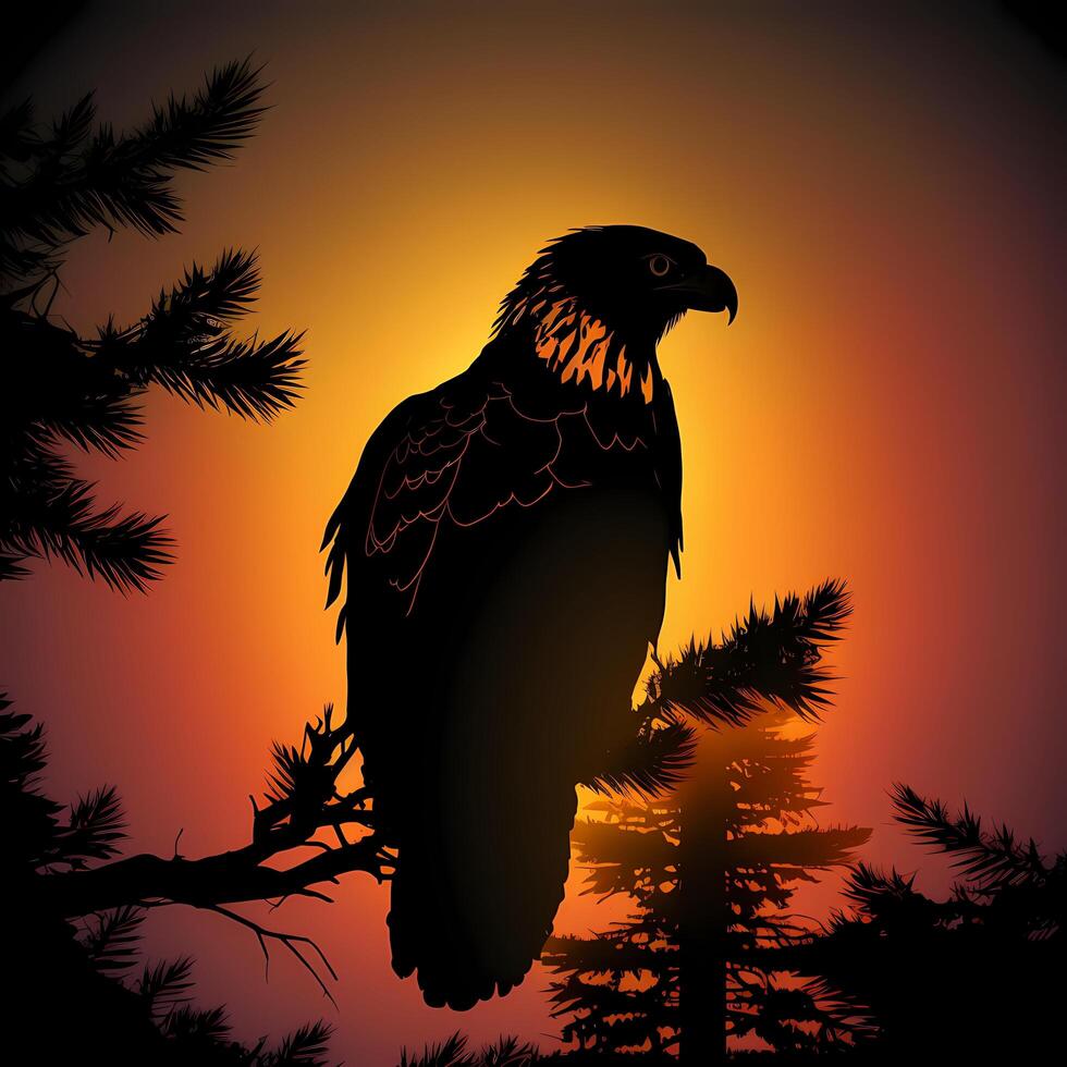 eagle silhouette aesthetic photo