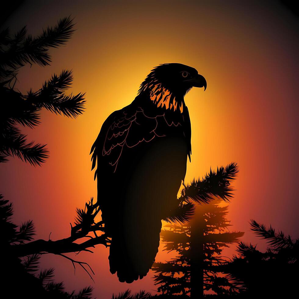 eagle silhouette AI Generated photo