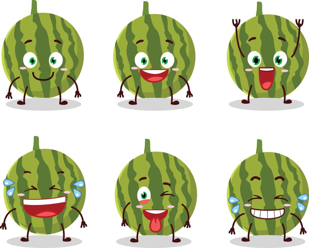 Cartoon character of watermelon with smile expression vector