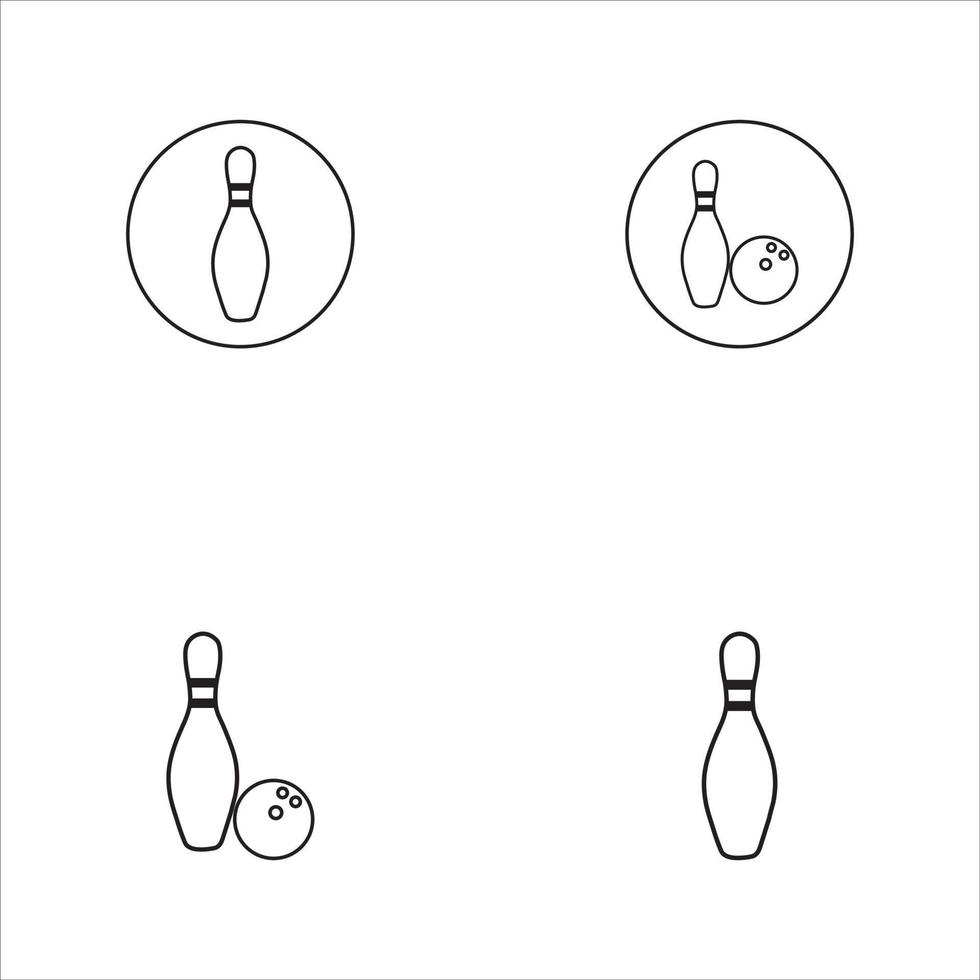 Bowling ball and pin icon. Bowling pins with ball icon. Bowling game. Simple icon skittles with ball. Logo template. Bowling club, tournaments. vector