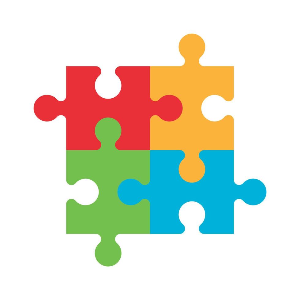 Colorful puzzle pieces icon for autism awareness day vector illustration