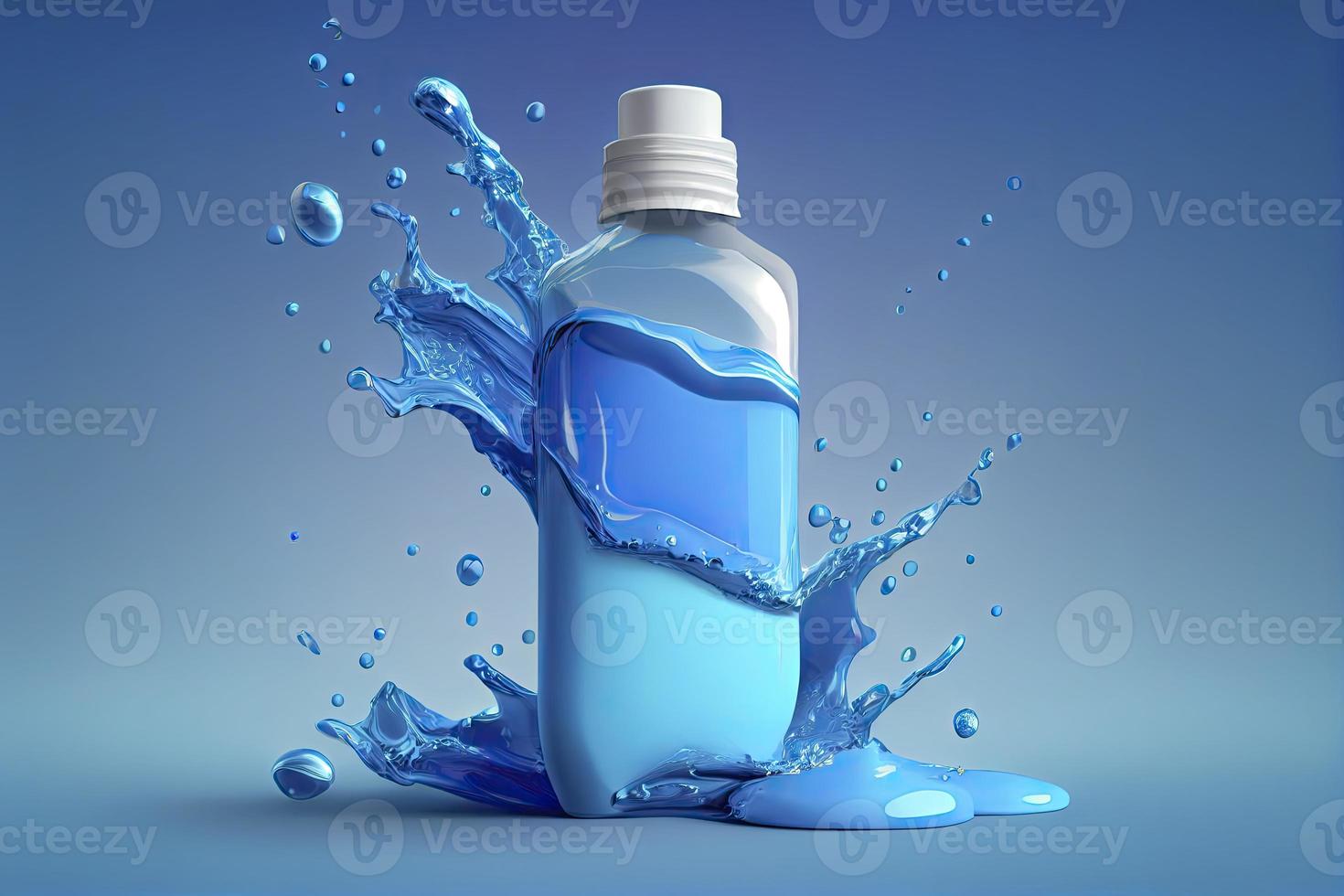 Moisturizing cream, Bottle of cosmetics gel or liquid in splash photo