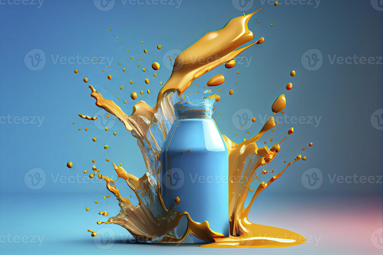 Moisturizing cream, Bottle of cosmetics gel or liquid in splash photo