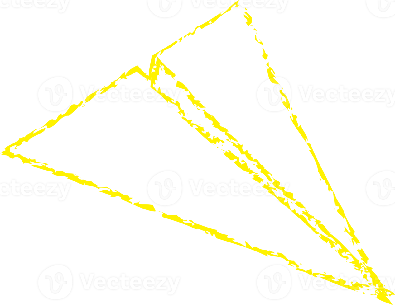 Yellow paper plane chalk line art png
